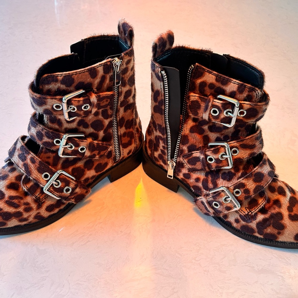 ALDO cheetah fur boots size 8
